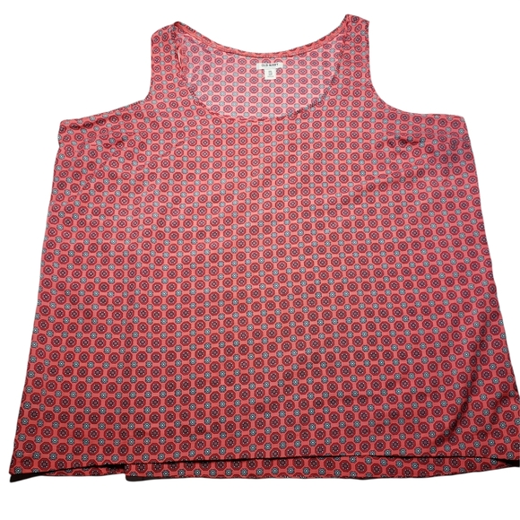 Old Navy Tops - Old Navy Coral Red Geometric Print Rayon Tank Top Sleeveless Shirt XXL